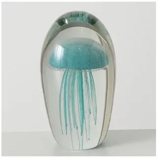 Boltze Briefbeschwerer "Qualle" in Türkis - (H)16,5 x Ø 9 cm