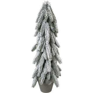 Creativ deco Künstlicher Weihnachtsbaum Weihnachtsdeko, künstlicher Christbaum, Tannenbaum, im Topf mit dekorativem Schnee grün|weiß 50 cm