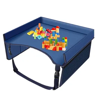 Kinder-Reisetablett Auto Tisch Kinder Reisetisch Auto Kinders Faltbare Autositztisch Mit Taschen, Multifunktionale Aktivität Knietablett Für Kinders, Ideal Für Lange Autofahrten