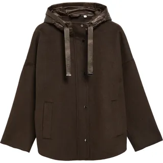 Comma, Cape-Jacke aus Doubleface mit Nylon-Kapuze Braun M