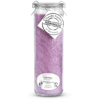 Landshop24 Duftkerze Candle-Factory Duftkerze aus Stearin im Weckglas Big Jumbo (Duft "Wildblume), brennt bis zu 100h