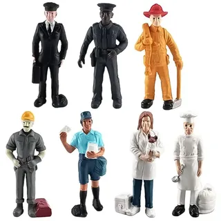 Ieron 7-teiliges Personenfiguren-Modell-Spielset, Personenfigur, Tierarzt, Pilot, Postbote, Bäcker, Menschenfigur, Modell
