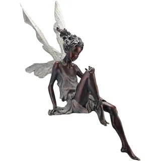 Sitzende Fee Gartendeko, Sitzende Fee Garten Statue, Sitzende Fee Figur, Sitzende Elfe Garten, Deko Garten Figuren Fee, Gartenfiguren Harz Elfen Statuen, Gartenstatuen Gartendeko Für Draußen