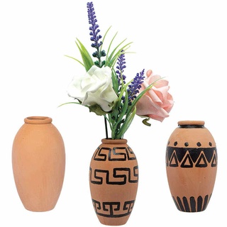 Mini Terrakotta Vasen, 4 Stück (Box mit 4) Keramik & Porzellan