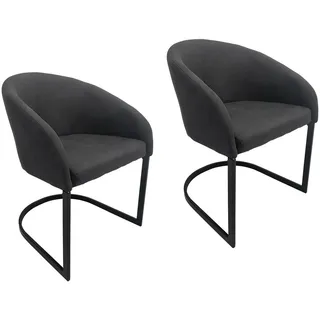 Hti-Living Esszimmerstuhl Vemal 2er-Set Schwarz