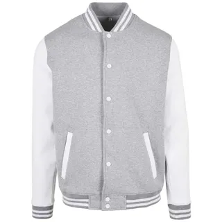 Build Your Brand Basic College Jacke Heather Grey / White XS