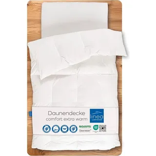 LINEA böhmerwald - comfort- 4-Kammer-Kassettenbett superwarm, 135x200, 90% neue flauschige Daunen / 10% Federn Klasse 1, Allergiker geeignet,