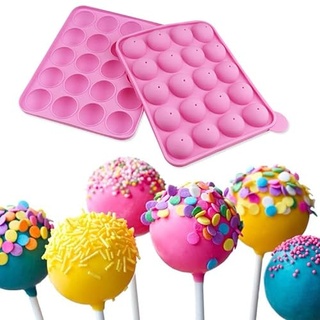 Linian Silikon Cake Pop Form, Lollipop Candy Formen, Silikonform für Cupcake Süßigkeiten Schokolade (Rosa)