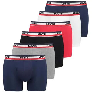 Levi's Herren 6er Pack /Rot/Grau | Blau S