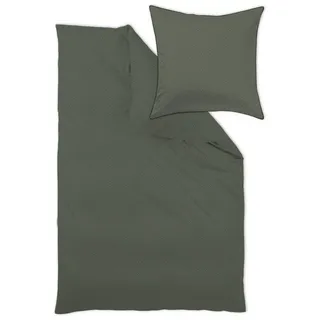 Curt Bauer Arezzo kariert Olive 135 x 200 cm + 80 x 80 cm
