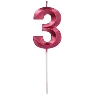 Folat 24243 Kuchen Kerze Glamour Ziffer/Zahl 3 Pink Metallic Geburtstagskerzen für Geburtstag, Geburtstagsdeko, für Kinder Partys, Hochzeiten, Firmenfeiern, Jubiläen, 7 cm