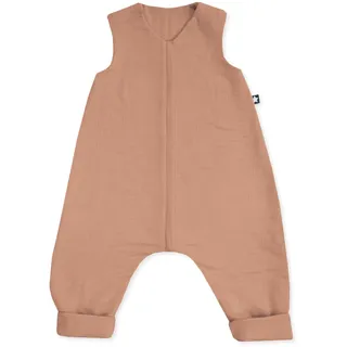 Julius Zöllner Schlafoverall Jumper Musselin 0,5 TOG Gr. 104 | 100% Baumwollmusselin | Oeko-TEX Standard 100 | Dune