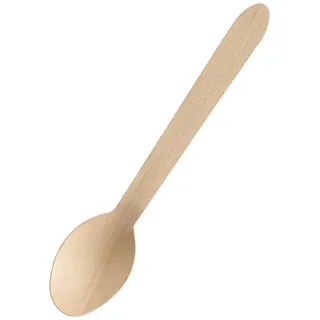 Papstar Holzlöffel / Einweglöffel "pure" (100 Stück) Länge 15.7 cm aus natürlich hellem Birkenholz für Grillfeste oder Geburtstage, stabiles Einweggeschirr, biologisch abbaubar, #18249