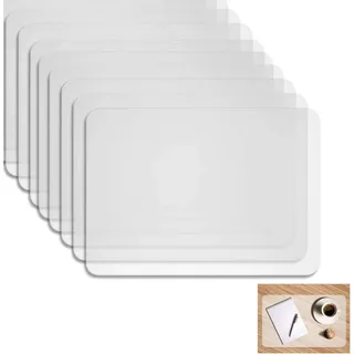 FELIXLEO Platzset Kunststoff Tischsets Transparent 40x30cm Abwaschbar 8 Stück