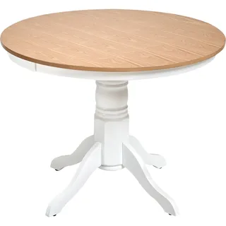 Beliani Esstisch Ø 100 cm braun/weiß