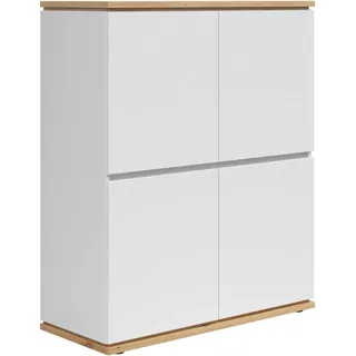 Xora Highboard, Weiß, Eiche Artisan, Holzwerkstoff, 2 Fächer, 100x121x42 cm, FSC Mix, Beimöbel erhältlich, stehend, Wohnzimmer, Kommoden & Sideboards, Highboards