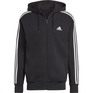 Adidas 3-Streifen French Terry Reißverschlusspullover Black / White M