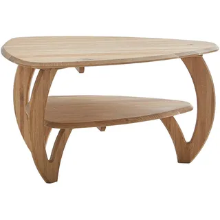 Linea Natura Couchtisch, Eiche, Holz, Wildeiche, massiv, Freiform, C-Form, 60x50x90 cm, Holzmöbel, Holztische, Couchtische Holz