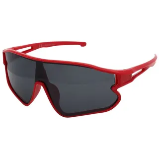 Vaccari-design Sonnenbrille Kinder Sportbrille UV400 Schwarz Getönt 7 bis 13 Jahre (Markenbrille in Rot oder Orange) Radbrille für Jungen und Mädchen mit Brillenbeutel rot