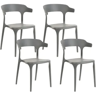 Beliani Esszimmerstuhl Gubbio Kunststoff grau 4er Set