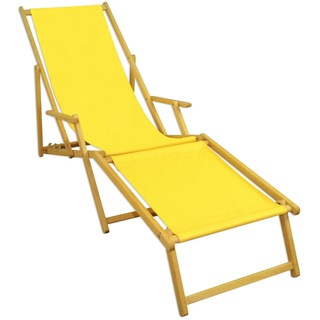 Erst-Holz Sonnenliege gelb Liegestuhl klappbare Gartenliege Deckchair Strandstuhl Gartenmöbel Holz 10-302 N F