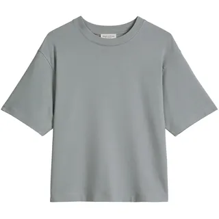 Marc O'Polo Damen T-Shirt kurzarm - Rundhals, Loose Fit, Baumwolle-Modal-Mix grau, L