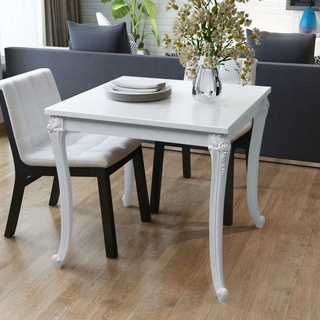 Esszimmertisch für 2-4 Personen ,Esstisch ,Küchentisch 80x80x76 cm Hochglanz Weiß