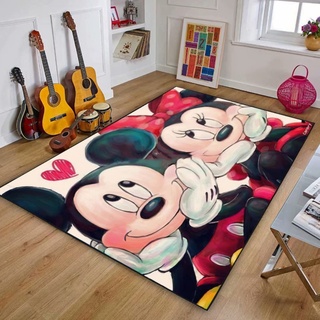 TONATO 3D Kids Room Decor Mickey Minnie Matte Waschmaschine Teppich Jungen Mädchen Wohnzimmer Moderne geometrische gedruckte Bodenmatten,100 * 160cm