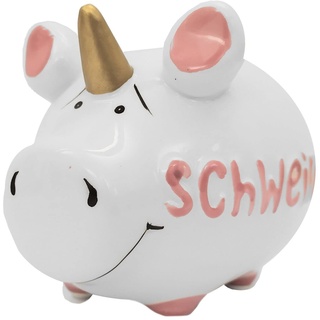 KCG Kleinschwein Keramik Sparschwein SCHWEINHORN/ca. 12.5 cm x 9 cm