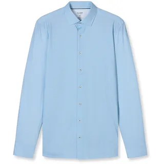 Olymp Businesshemd OLYMP "OLYMP Level Five 24/Seven, body fit, Modern Kent", Herren, Gr. 41, Normaler Arm, bleu, 86% Polyamid, 14% Elasthan, Hemden