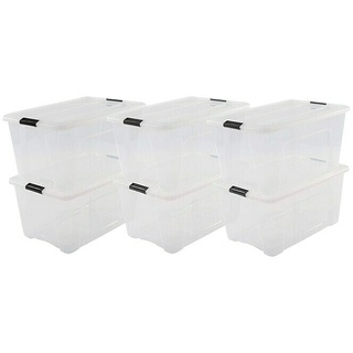 Aufbewahrungsbox-Set  (L x B x H: 58 x 39,5 x 30,5 cm, Kunststoff, Transparent, 6 Stk.)