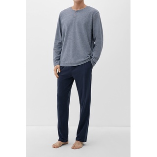 S.Oliver, Herren, Pyjama, langer Schlafanzug, Blau, (60, 62)