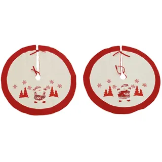 Christmas Decorations 1 Weihnachtsbaumdecke 90cm Santa Schneemann Motiv Christbaumdecke Abdeckung rot
