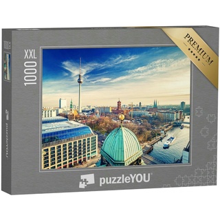 puzzleYOU Puzzle Alexanderplatz und Spree, Berlin, Deutschland, 1000 Puzzleteile, puzzleYOU-Kollektionen Berlin, Deutsche Städte