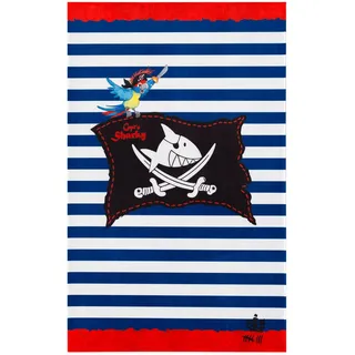 Kinderteppich Captn Sharky, Blau, Rot, Weiß, Textil, Pirat, rechteckig, 100x160 cm, Oeko-Tex® Standard 100, für Fußbodenheizung geeignet, rutschfest, Teppiche & Böden, Teppiche, Teppich Kinderzimmer