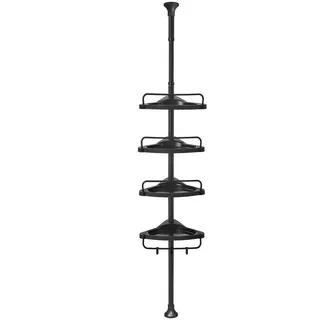 Songmics Duschregal 4 Ablagen 25 cm x 35 cm x 305 cm Schwarz