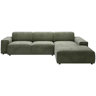 Pure Home Lifestyle Ecksofa 9125, Grün, Kunststoff, 4-Sitzer, Ottomane rechts, L-Form, 300x189 cm, Goldenes M, Made in EU, Oeko-Tex® Standard 100, DGM-Emissionslabel, seitenverkehrt erhältlich, Hocker erhältlich, Wohnzimmer, Sofas & Couches, Wohnlandschaften, Ecksofas