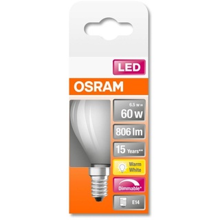 Osram LED Retrofit CLASSIC P DIM, 6,5W = 60W, 806 lm, E14, 320°, 2700 K