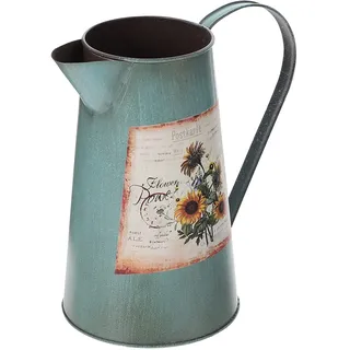 Cabilock 1 Stück Blatt Alte Zinnvase Primitive Krugvase Rustikaler Blumenkrug Vintage Vase Verzinkt Ländlicher Blumentopf Gießmilchkännchenvase Krug Blumenhalter Eisen Jahrgang Kreuzkümmel
