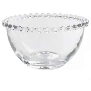 ZFIHAV Salatschüsseln 6Pcs Glas Schüssel Perle Rand Design Chic Gemüse Salat Obst Platte Transparent Dessert Vorspeise Runde Lebensmittel Container(12.5X12.5X6.5CM)