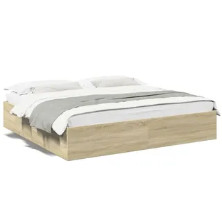 vidaXL Bettgestell Sonoma-Eiche 180x200 cm Holzwerkstoff