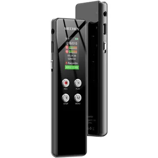 MECHEN 64GB Diktiergerät, EIN-klick-HD-Aufnahme, Sprachsteuerung | 1536kbps Tragbares Digitales Voice Recorder, USB C, für Interviews/Klassen/Meeting