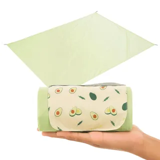 LIUZHUJ Picknickdecke Klein 100x150 cm Wasserdicht Ultraleicht für Camping | Doppelseitig Wasserdicht, 160 g, Klappbar auf Mini-Format, mit Fixierten Heringen, für Strand, Camping und Reisen