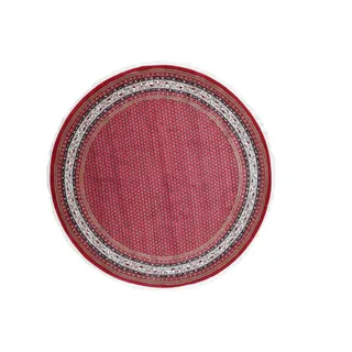 RUG N' ROLL Orientteppich Indo Mir, klassisch, strapazierfähig, pflegeleicht, Rund, handgeknüpft rot Rund | 150 cm x 150 cm