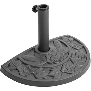 Schirmständer Schirmhalter Sonnenschirmständer Grau Ständer aus Beton halbkreisförmig 50 cm zu Garten Terrasse Schaftdurchmesser Bis zu 60mm Sonnenschirmfuß Beton Sonnenschirm Flagge Mast ständer