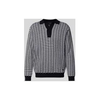 Regular Fit Wollpullover aus Schurwolle mit Umlegekragen, Weiss, M