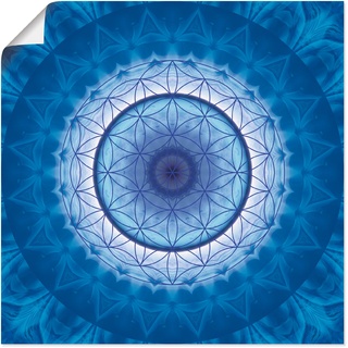Wandbild ARTLAND "Blume des Lebens 2" Bilder Gr. B/H: 70 cm x 70 cm, Poster, blau Bild Poster Bilder als Leinwandbild, Wandaufkleber oder in versch. Größen