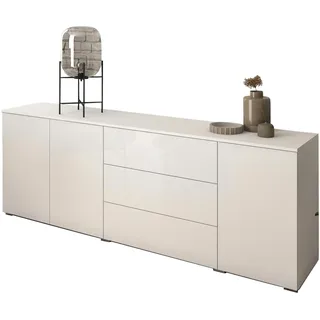 OTTO home Sideboard PARIS 190 x 68 x 39,5 cm Weiß matt / Weiß hochglanz