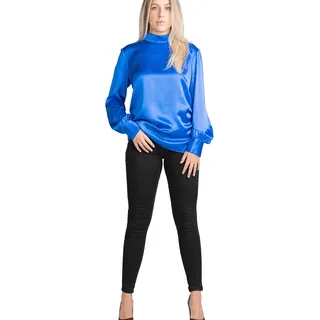 Posh Gear Seidenbluse Satinoseta Blau XXL