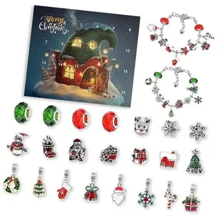 24 Tage Weihnachten Adventskalender Armbänder 24 Tage Countdown Kalender Armbänder Set 2022 Weihnachten Xmas Blind Box Armband Kalender Schmuck Adventskalender